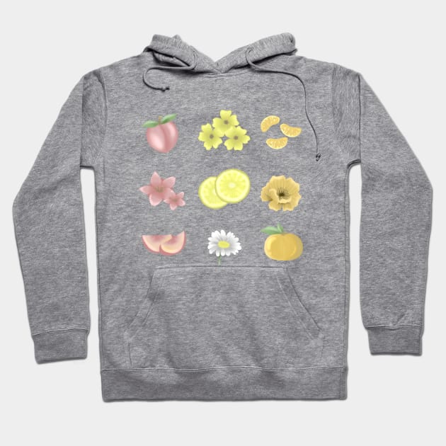 Fruits and Flower Design Hoodie by CITROPICALL